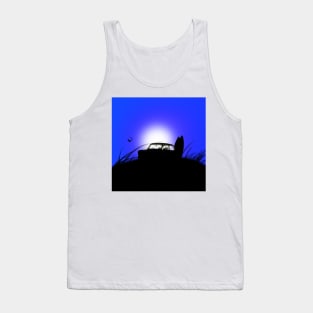 Classic Mini Sunset Surfboard Blue Tank Top